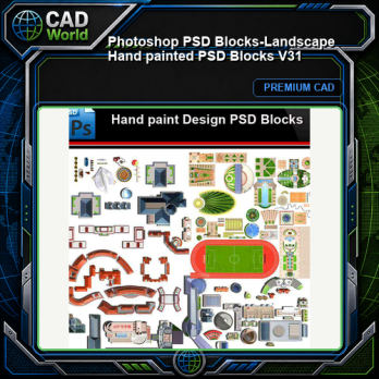 ★Photoshop PSD Blocks-Landscape Hand painted PSD Blocks V31