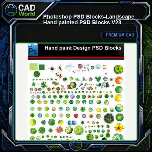 ★Photoshop PSD Blocks-Landscape Hand painted PSD Blocks V28