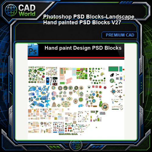 ★Photoshop PSD Blocks-Landscape Hand painted PSD Blocks V27