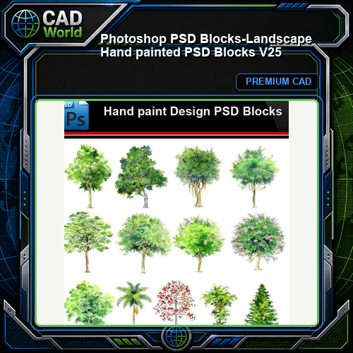 ★Photoshop PSD Blocks-Landscape Hand painted PSD Blocks V25
