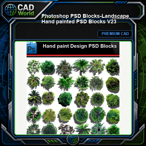 ★Photoshop PSD Blocks-Landscape Hand painted PSD Blocks V23