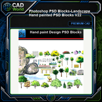 ★Photoshop PSD Blocks-Landscape Hand painted PSD Blocks V22