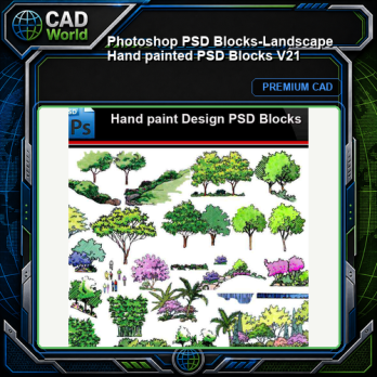 ★Photoshop PSD Blocks-Landscape Hand painted PSD Blocks V21