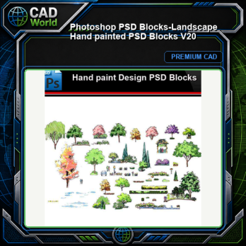 ★Photoshop PSD Blocks-Landscape Hand painted PSD Blocks V20