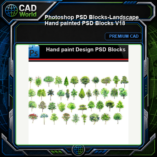 ★Photoshop PSD Blocks-Landscape Hand painted PSD Blocks V18