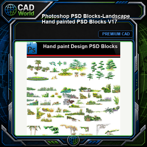 ★Photoshop PSD Blocks-Landscape Hand painted PSD Blocks V17