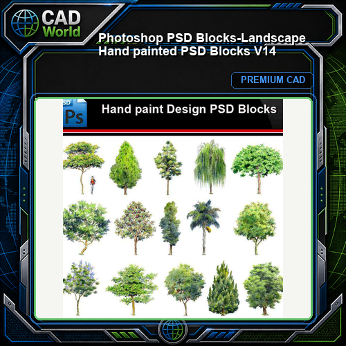 ★Photoshop PSD Blocks-Landscape Hand painted PSD Blocks V14