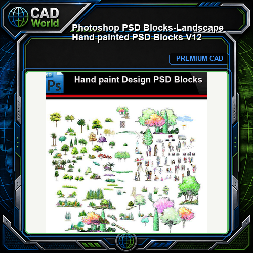 ★Photoshop PSD Blocks-Landscape Hand painted PSD Blocks V12