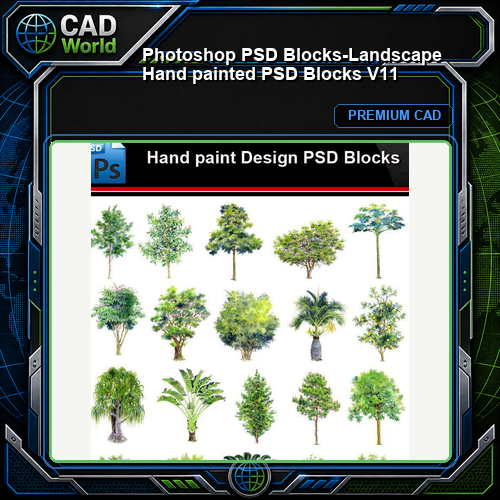 ★Photoshop PSD Blocks-Landscape Hand painted PSD Blocks V11