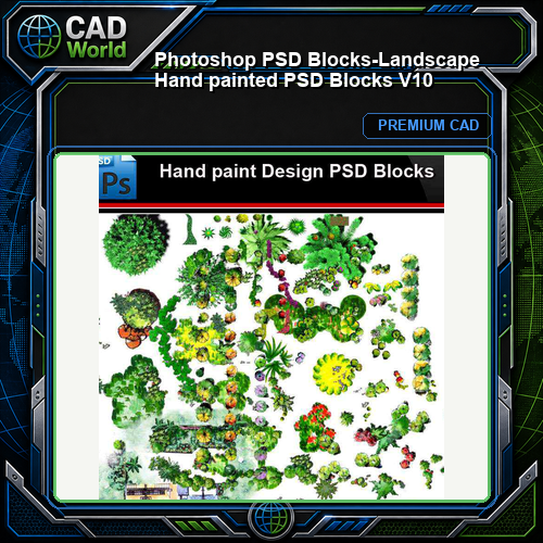 ★Photoshop PSD Blocks-Landscape Hand painted PSD Blocks V10