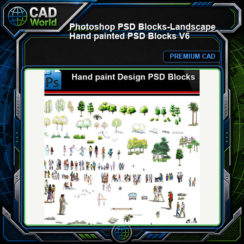 ★Photoshop PSD Blocks-Landscape Hand painted PSD Blocks V6