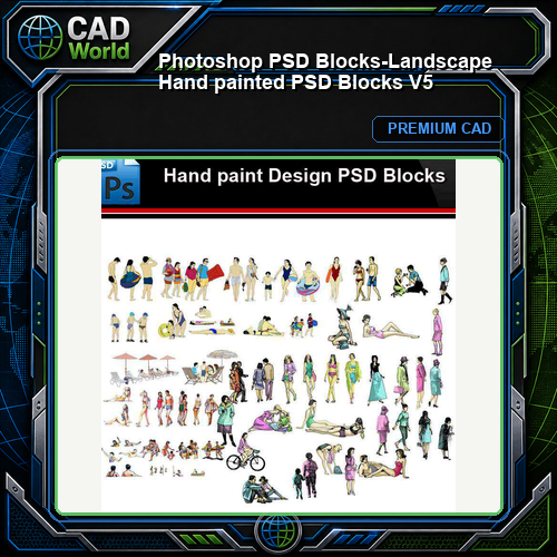 ★Photoshop PSD Blocks-Landscape Hand painted PSD Blocks V5