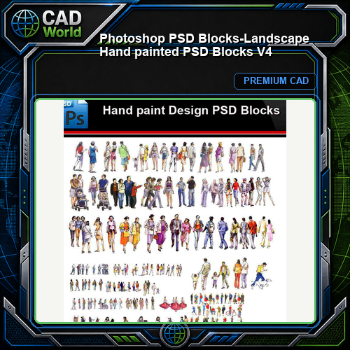 ★Photoshop PSD Blocks-Landscape Hand painted PSD Blocks V4