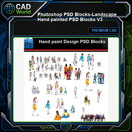 ★Photoshop PSD Blocks-Landscape Hand painted PSD Blocks V3
