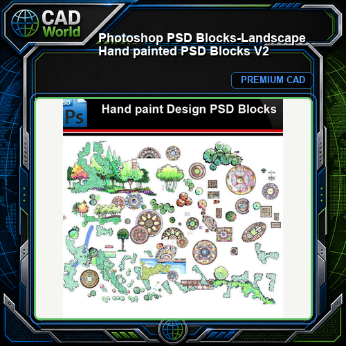 ★Photoshop PSD Blocks-Landscape Hand painted PSD Blocks V2