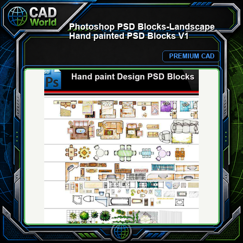 ★Photoshop PSD Blocks-Landscape Hand painted PSD Blocks V1