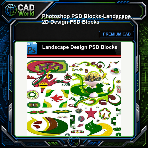 ★Photoshop PSD Blocks-Landscape 2D Design PSD Blocks