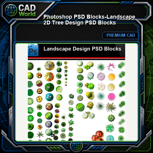 ★Photoshop PSD Blocks-Landscape 2D Tree Design PSD Blocks