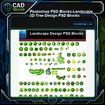 ★Photoshop PSD Blocks-Landscape 2D Tree Design PSD Blocks