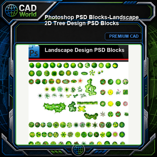 ★Photoshop PSD Blocks-Landscape 2D Tree Design PSD Blocks