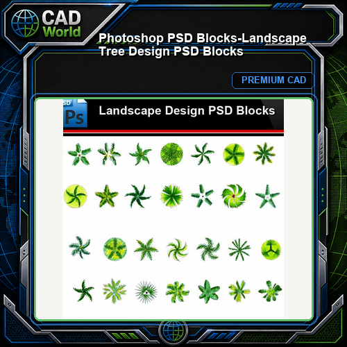 ★Photoshop PSD Blocks-Landscape Tree Design PSD Blocks