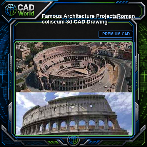 💎【Famous Architecture Projects】Roman coliseum 3d CAD Drawing