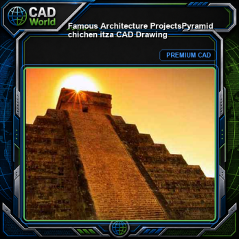 💎【Famous Architecture Projects】Pyramid chichen itza CAD Drawing