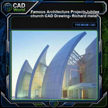 💎【Famous Architecture Projects】Jubilee church CAD Drawing- Richard meier