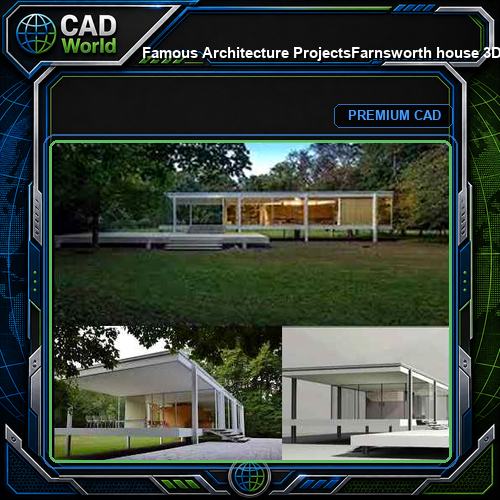 💎【Famous Architecture Projects】Farnsworth house 3D Max model - ludwig mies van der rohe