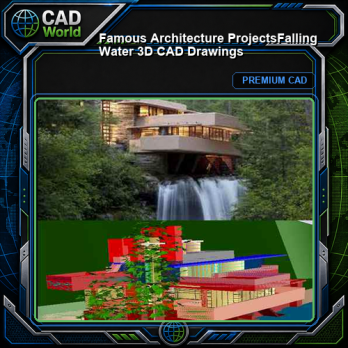 💎【Famous Architecture Projects】Falling Water 3D CAD Drawings