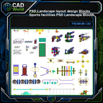 ★【PSD Landscape layout design Blocks 】Sports facilities  PSD Landscape Blocks