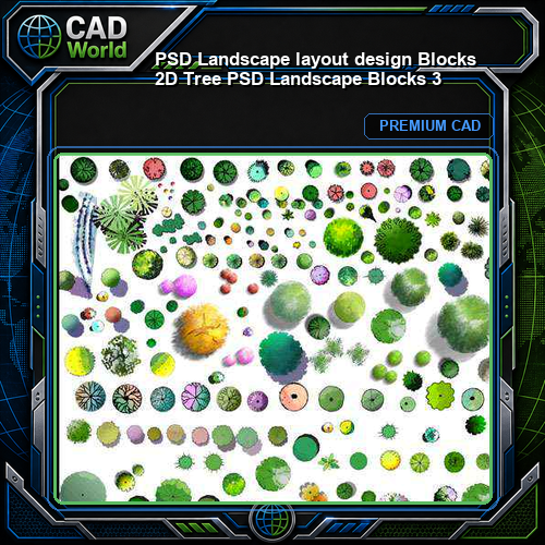★【PSD Landscape layout design Blocks 】 2D Tree PSD Landscape Blocks 3
