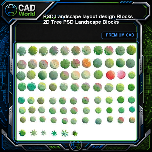 ★【PSD Landscape layout design Blocks 】 2D Tree PSD Landscape Blocks