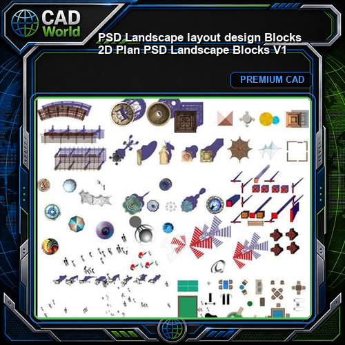 ★【PSD Landscape layout design Blocks 】 2D Plan PSD Landscape Blocks V1