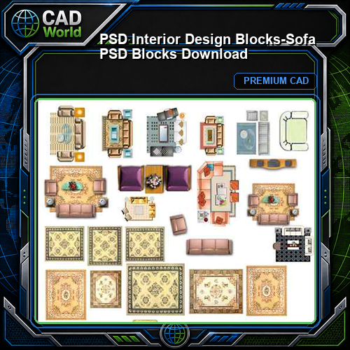 ★【 PSD Interior Design Blocks-Sofa PSD Blocks Download】