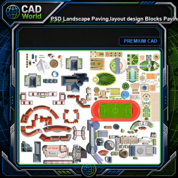 ★【PSD Landscape Paving,layout design Blocks 】Paving,layout design 2D Plan PSD Landscape Blocks V2
