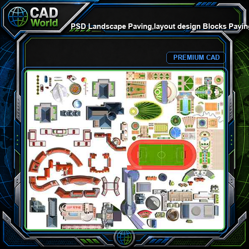 ★【PSD Landscape Paving,layout design Blocks 】Paving,layout design 2D Plan PSD Landscape Blocks V2