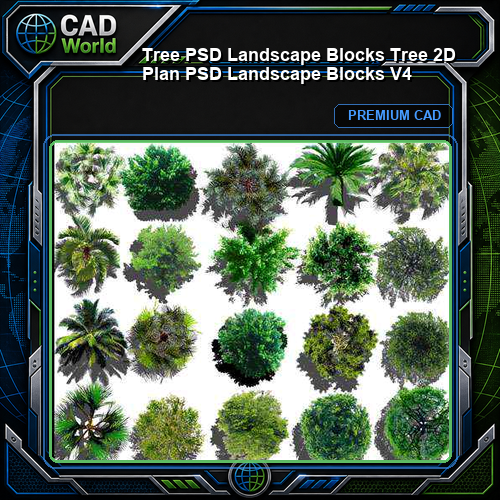★【 Tree PSD Landscape Blocks 】Tree 2D Plan PSD Landscape Blocks V4