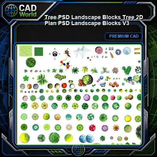 ★【 Tree PSD Landscape Blocks 】Tree 2D Plan PSD Landscape Blocks V3
