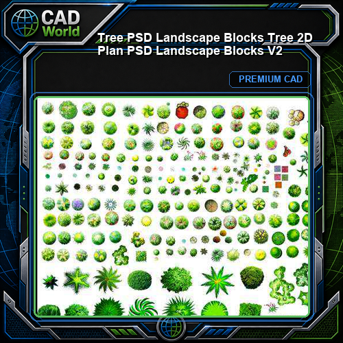 ★【 Tree PSD Landscape Blocks 】Tree 2D Plan PSD Landscape Blocks V2