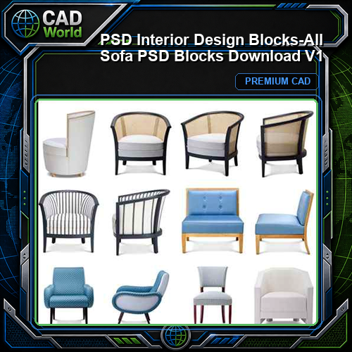★【 PSD Interior Design Blocks-All Sofa PSD Blocks Download V1】