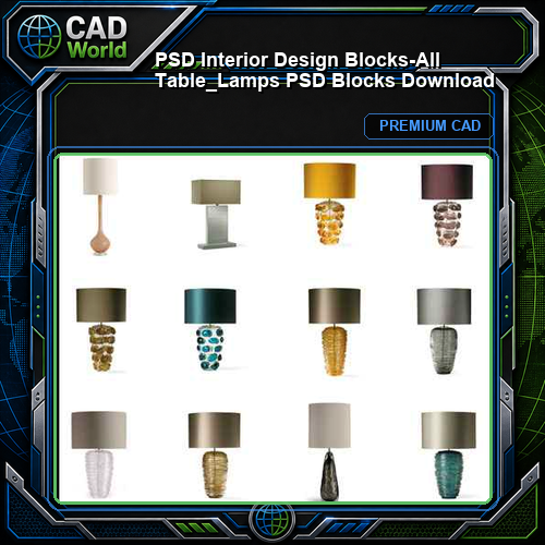 ★【 PSD Interior Design Blocks-All Table_Lamps PSD Blocks Download】