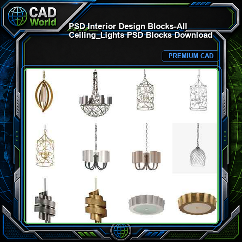★【 PSD Interior Design Blocks-All Ceiling_Lights PSD Blocks Download】