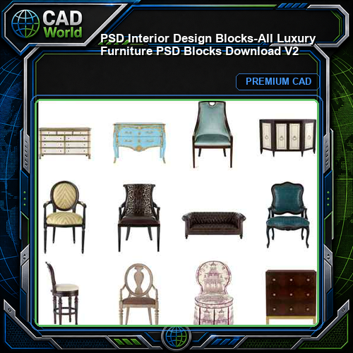 ★【 PSD Interior Design Blocks-All Luxury Furniture PSD Blocks Download V2】