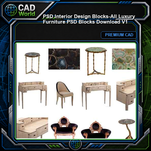 ★【 PSD Interior Design Blocks-All Luxury Furniture PSD Blocks Download V1】