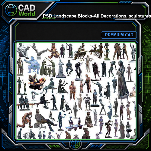 ★【 PSD Landscape Blocks-All Decorations, sculptures, furnishings PSD Blocks Download V4】