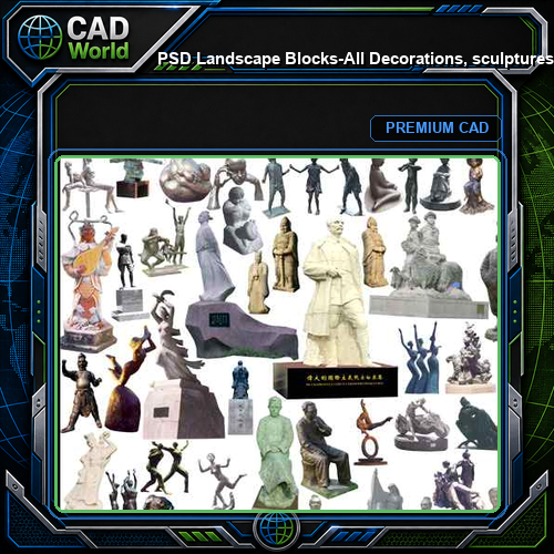 ★【 PSD Landscape Blocks-All Decorations, sculptures, furnishings PSD Blocks Download V3】