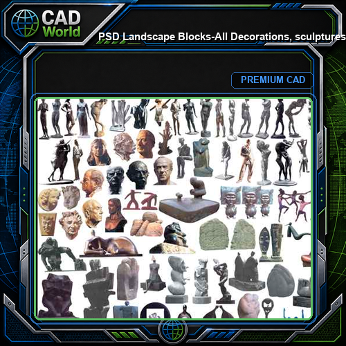 ★【 PSD Landscape Blocks-All Decorations, sculptures, furnishings PSD Blocks Download V2】