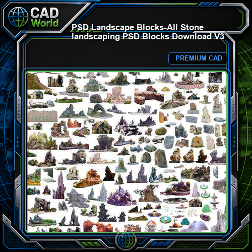 ★【 PSD Landscape Blocks-All Stone landscaping PSD Blocks Download V3】