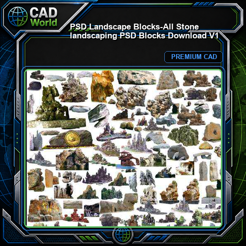 ★【 PSD Landscape Blocks-All Stone landscaping PSD Blocks Download V1】